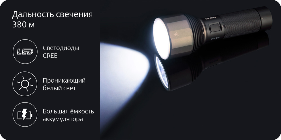 Светодиодный фонарик NexTool Nato Outdoor Glare Flashlight (черный)